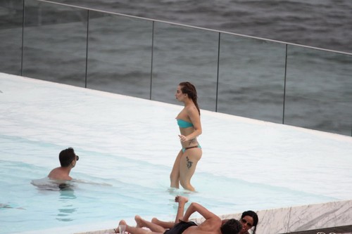  Gaga at the pool of her hotel in Rio (Nov. 7)