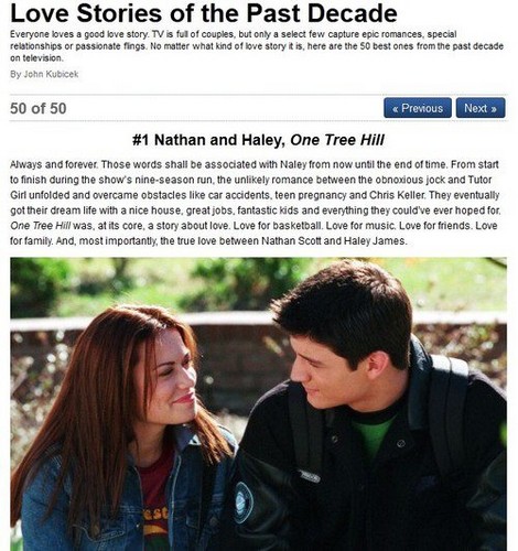  TV’s Top 50 Love Stories of the Past Decade- Naley #1