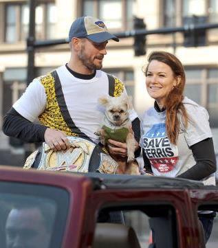 CM Punk and Lita at the Thanksgiving Day Parade