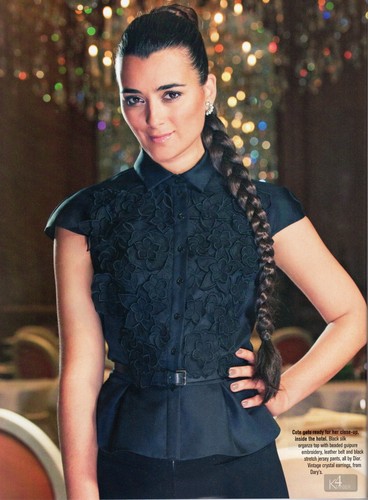 Cote gets ready for her close-up inside the hotel