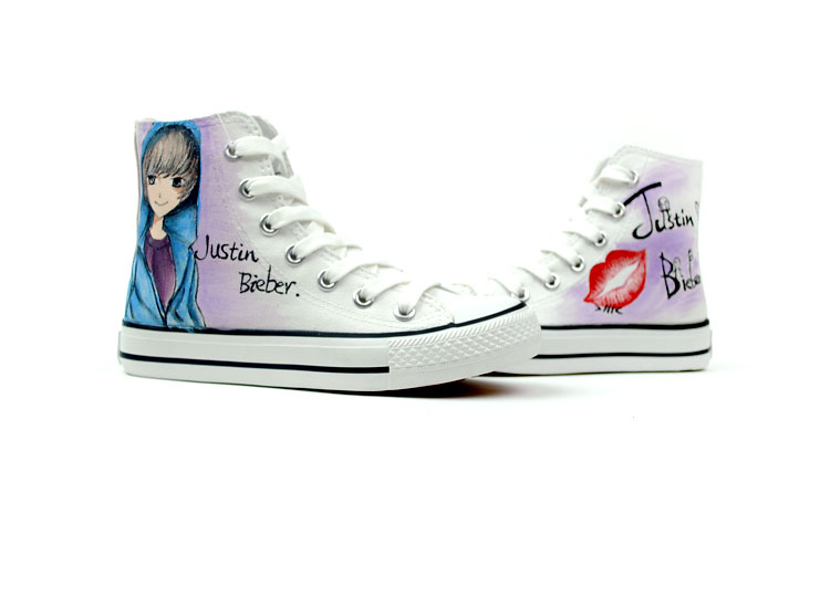 Justin Bieber custom canvas shoes