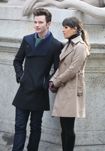  On Set Of Glee in New York with Chris Colfer - November 18, 2012