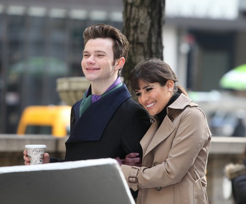  On Set Of Glee in New York with Chris Colfer - November 18, 2012