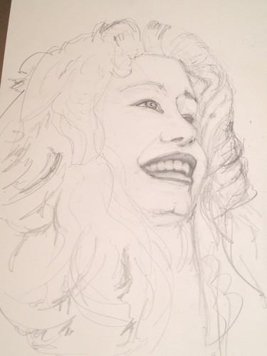  Pencil drawing of the model for Merida