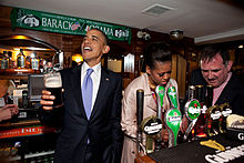  President Obama Visiting A Local Pub In Ireland