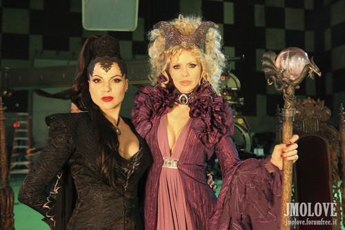 The Queen and Maleficent- Behind the scenes