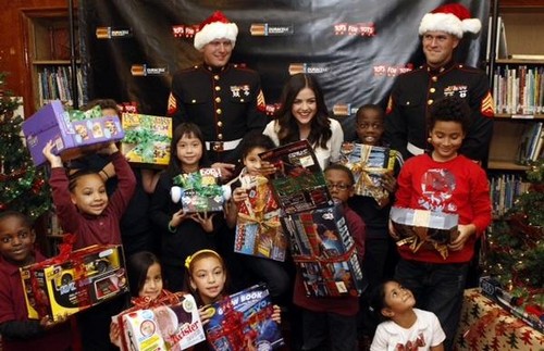  lucy hale from PLL spreads holyday cheer at duracell compaign kick off in new york city