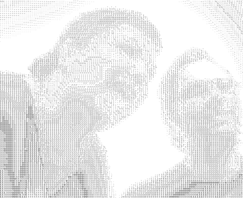  A couple ASCII People, from http://alignedleft.com/blog/2008/02/ascii-art-show-wrap-up/