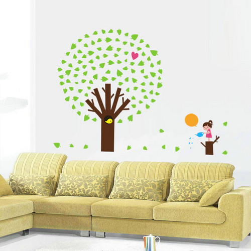  pomme arbre with girl mur Sticker