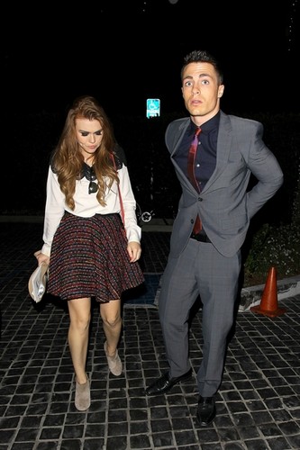Arriving At Cecconi’s Restaurant With Holland Roden