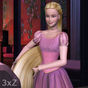 Rapunzel in Pink and Purple dress