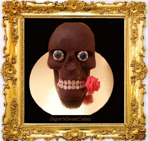  Skull cokelat Cake