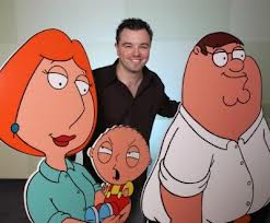 Seth with Peter, Louis, and Stewie