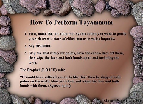  how to perform tayammum