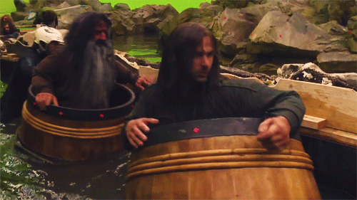  Filming the barrel sequence in The Hobbit