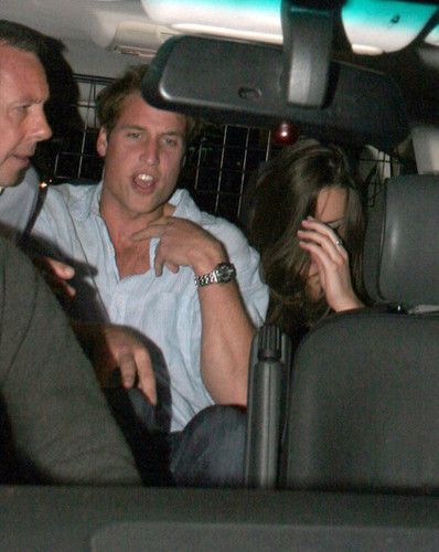 October 4 2007. Kate Middleton and Prince William leave Boujis Nightclub in Kensington London.