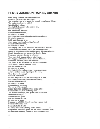  "The Lightning Thief" inspired rap! xP