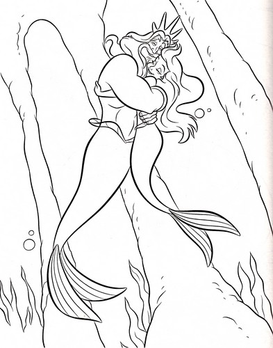 Walt Disney Coloring Pages - King Triton & Princess Ariel