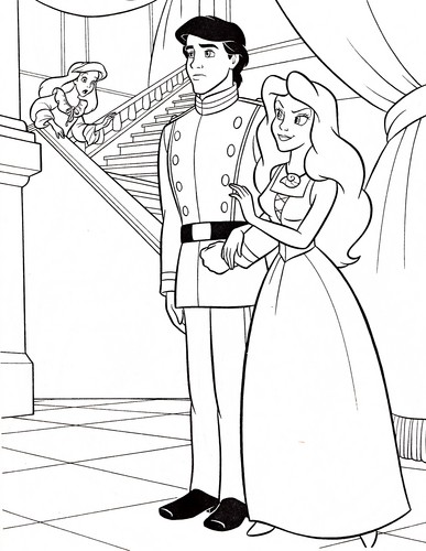  Walt ディズニー Coloring Pages - Princess Ariel, Prince Eric & Vanessa