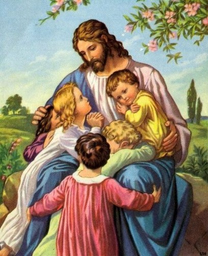  耶稣 with children