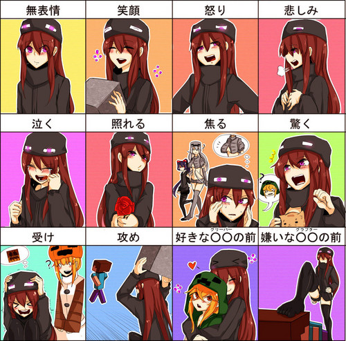 Enderman Girl Expressions Minecraft