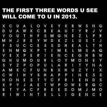  First 3 Words anda Find Will Come to anda in 2013