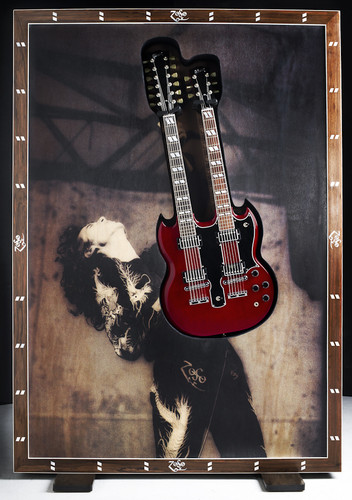  Jimmy Page art piece w/guitar