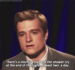 Josh cries in the shower