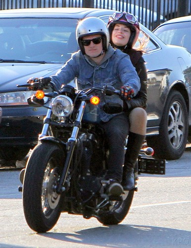 Josh cruising around with a mystery girl on his motorcycle [1.11.13]