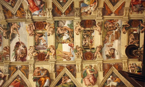 Michelangelo painted the ceiling of the Sistine Chapel (1508–1512)