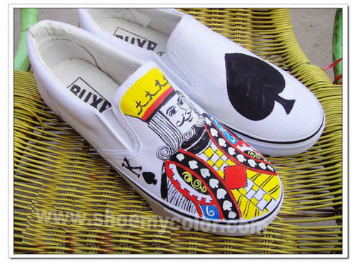  Poker hand painted shoes