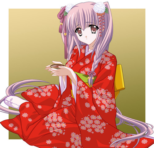  Anime chimono, kimono girl