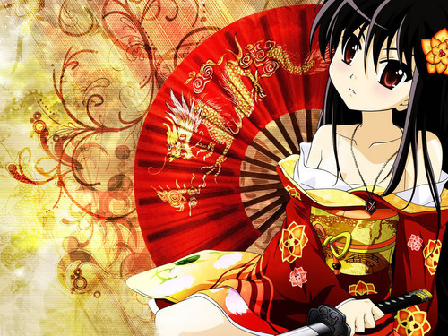  kimono anime girl
