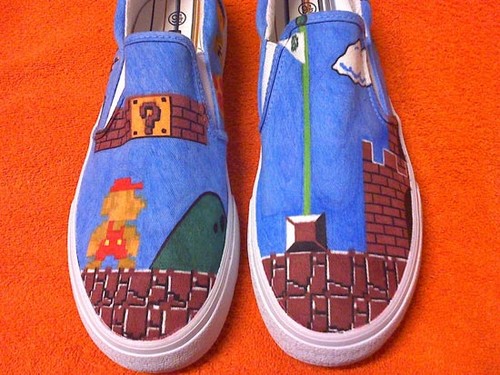  mario brothers hand painted shpes