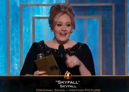 adele WINS BEST ORIGINAL SONG FOR ‘SKYFALL’ AT THE 2013 GOLDEN GLOBES