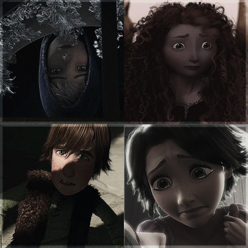 Jack, Rapunzel, Merida, and Hiccup