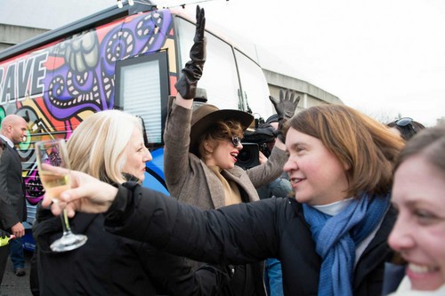  Lady Gaga visits the 'Born Rebelle Bus' in Tacoma, USA