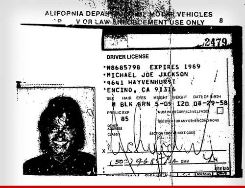  Michael's Old Driver's License From 1989