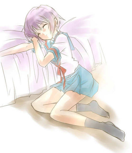  Yuki Nagato on cama