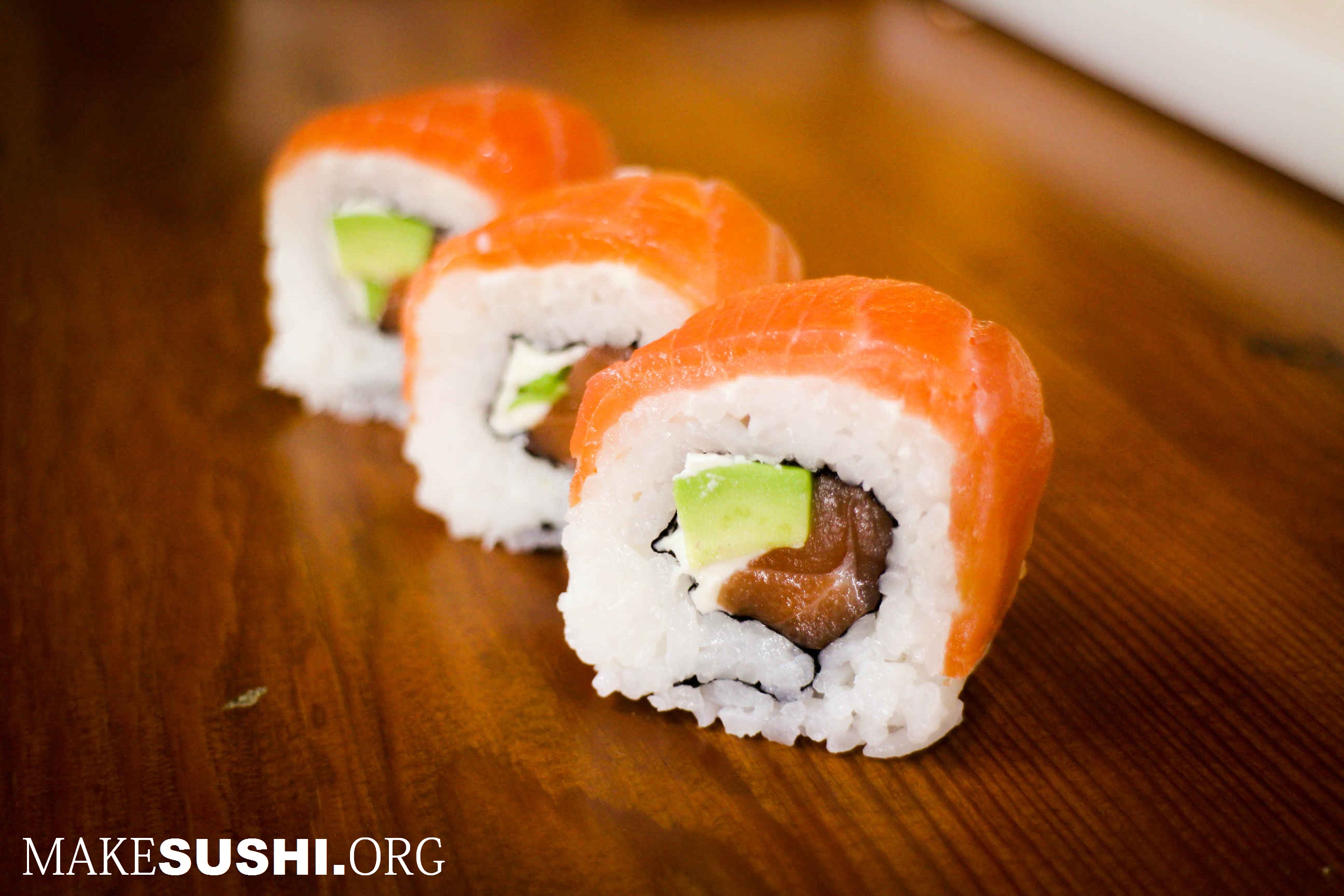 smoked salmon sushi roll - sushi rolls