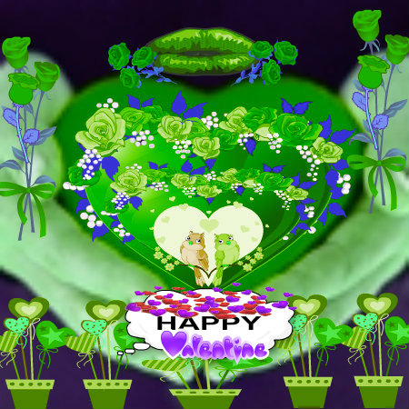  Green Valentine with a চুম্বন