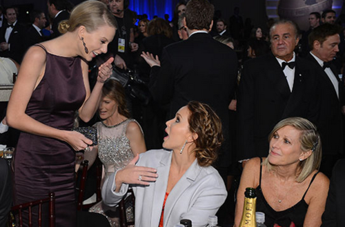 Jennifer Lawrence & Taylor Swift at the Golden Globes 2013