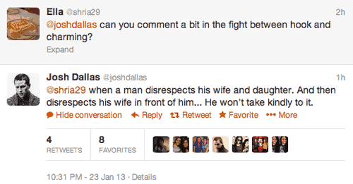  Josh Dallas (Charming) Tweet Hook & Charming Fighting Scene
