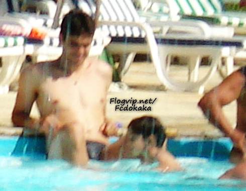  Kaka and his son Luca having fun at the pool [Brazil]