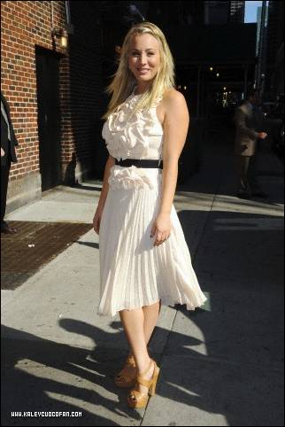 Kaley visiting "The Late Show with David Letterman" 