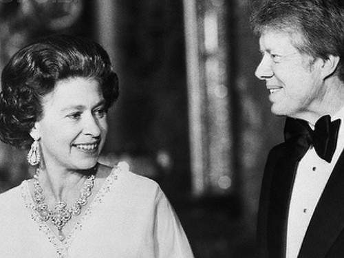  President Jimmy Carter with Queen Elizabeth II at Buckingham Palace, 1977