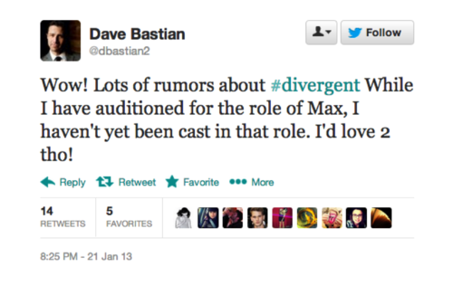  Actors tweet about Divergent casting news!