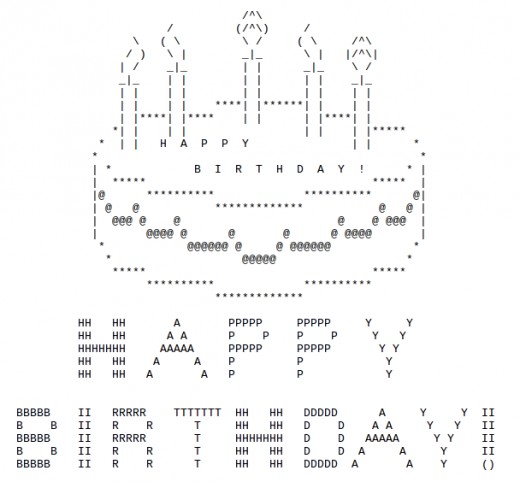 Birthday Cake - ASCII ART Photo (33531070) - Fanpop