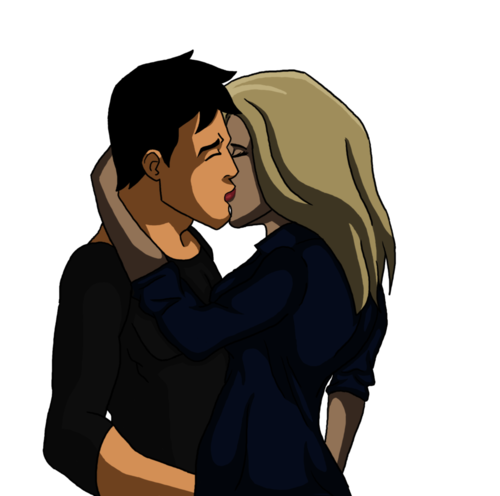  Superboy and Black Canary Kiss 2
