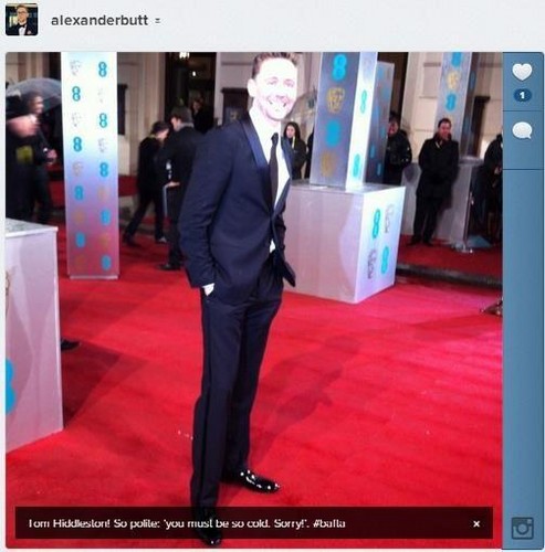  Tom Hiddleston at the 2013 EE BAFTA Awards